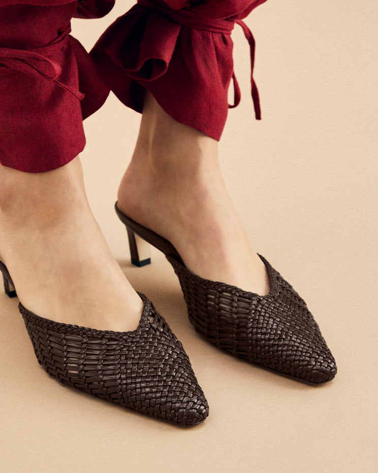 Palma: Dark Brown Woven Nappa - Image 7